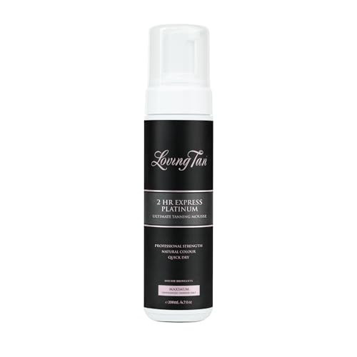 Loving Tan Platinum 2 HR Express Self Tanning Mousse, Darkest Shade Yet - Streak Free, Professional Quality Sunless Tanner- 10+ Applications per Bottle, Cruelty Free, Naturally Derived DHA, 6.7 Fl Oz | Amazon (US)