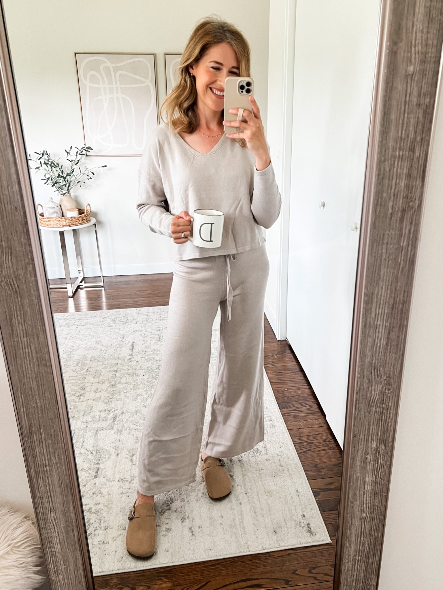 Amazon matching sweater set two piece knit loungewear pajamas, wear it out with sneakers. Clingy in the rear IMO, wear no show undergarments. Tts small 

#LTKunder100 #LTKunder50 #LTKstyletip