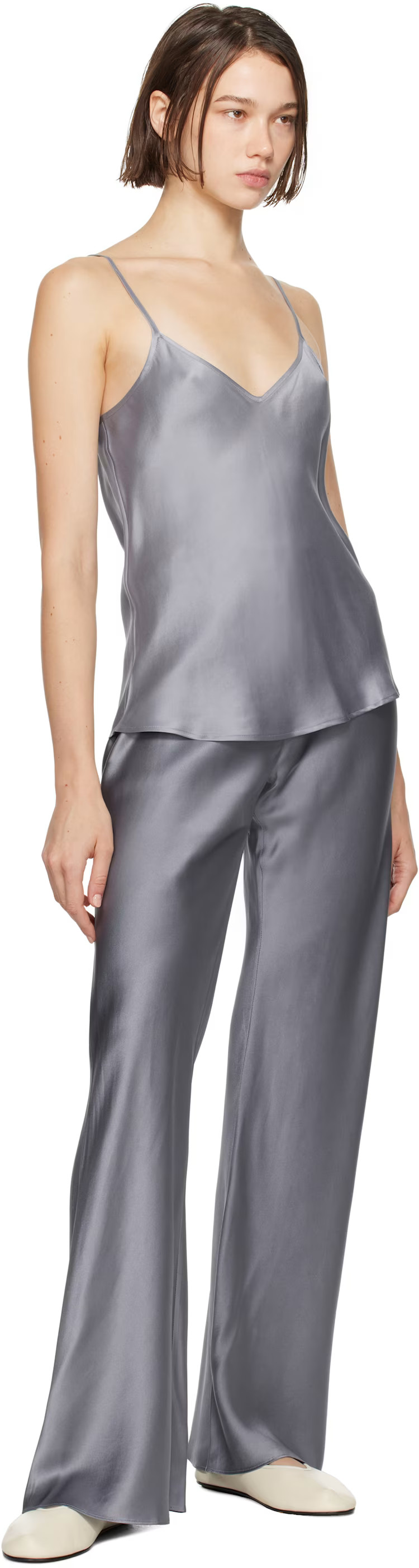 Silk Laundry - Gray Bias Cut Lounge Pants | SSENSE
