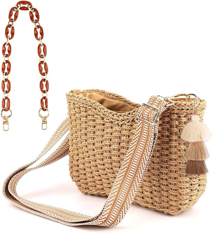 Summer Purses for Women 2023, Ladies Summer Straw Purse Straw Crossbody Bag with Zipper Chain Boh... | Amazon (CA)