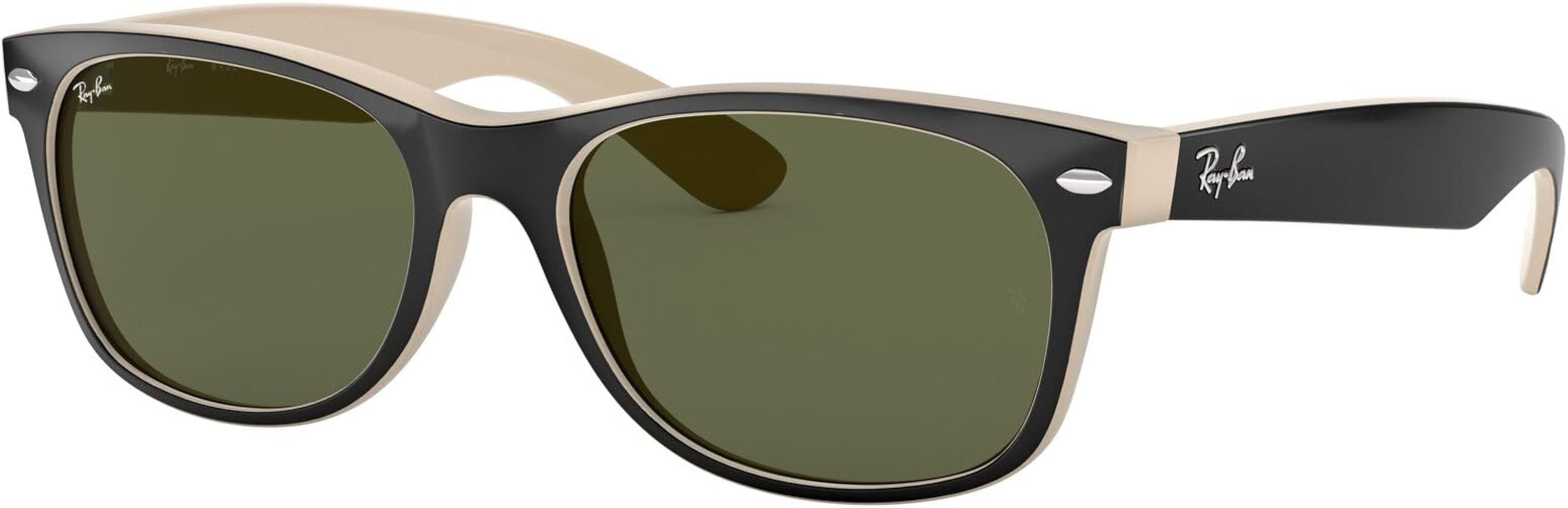 Ray-Ban RB2132 New Wayfarer Color Mix Square Shape Sunglasses With Eyewear Kit Bundle - High Brid... | Amazon (US)