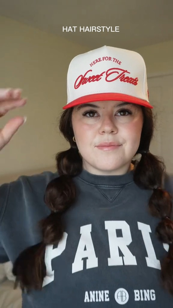 Cute hairstyle with a trucker hat. Linking cute hats for inspo!

#LTKStyleTip #LTKFindsUnder50 #LTKBeauty