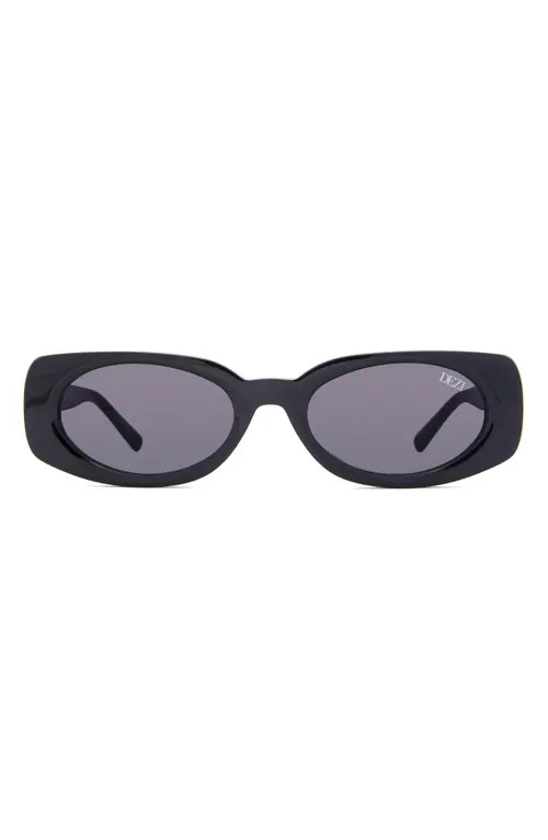 DEZI Booked 52mm Rectangular Sunglasses in Black /Dark Smoke at Nordstrom | Nordstrom