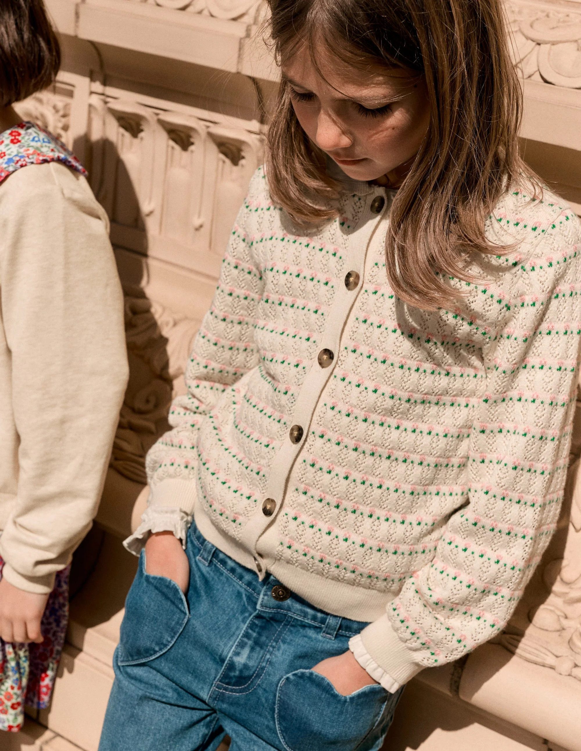 Pointelle Collared Cardigan-Warm Ivory | Boden (US)