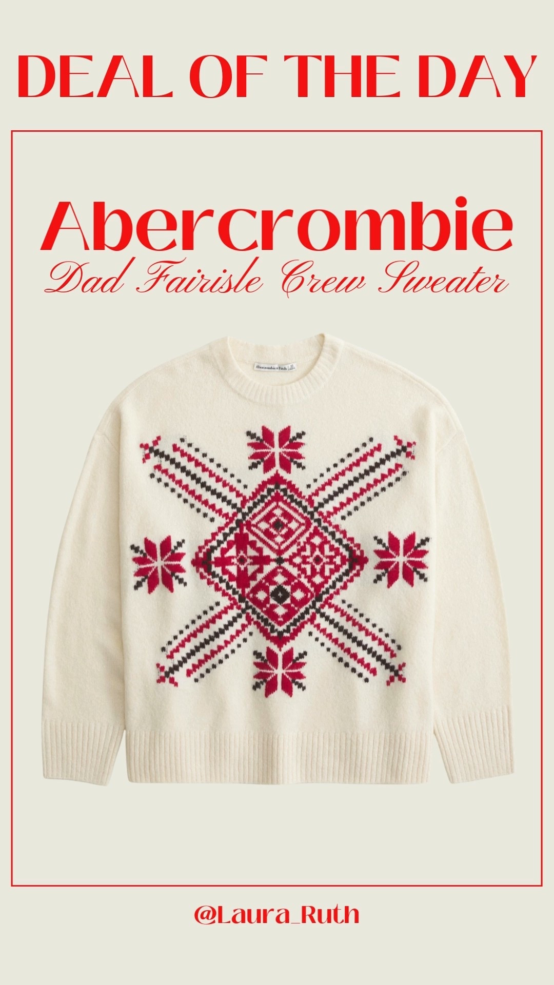 Deal of the Day - Dad Fairisle Crew Sweater NEW in Abercrombie and on Black Friday Sale! 

#LTKfestive #LTKuk #LTKCyberWeek