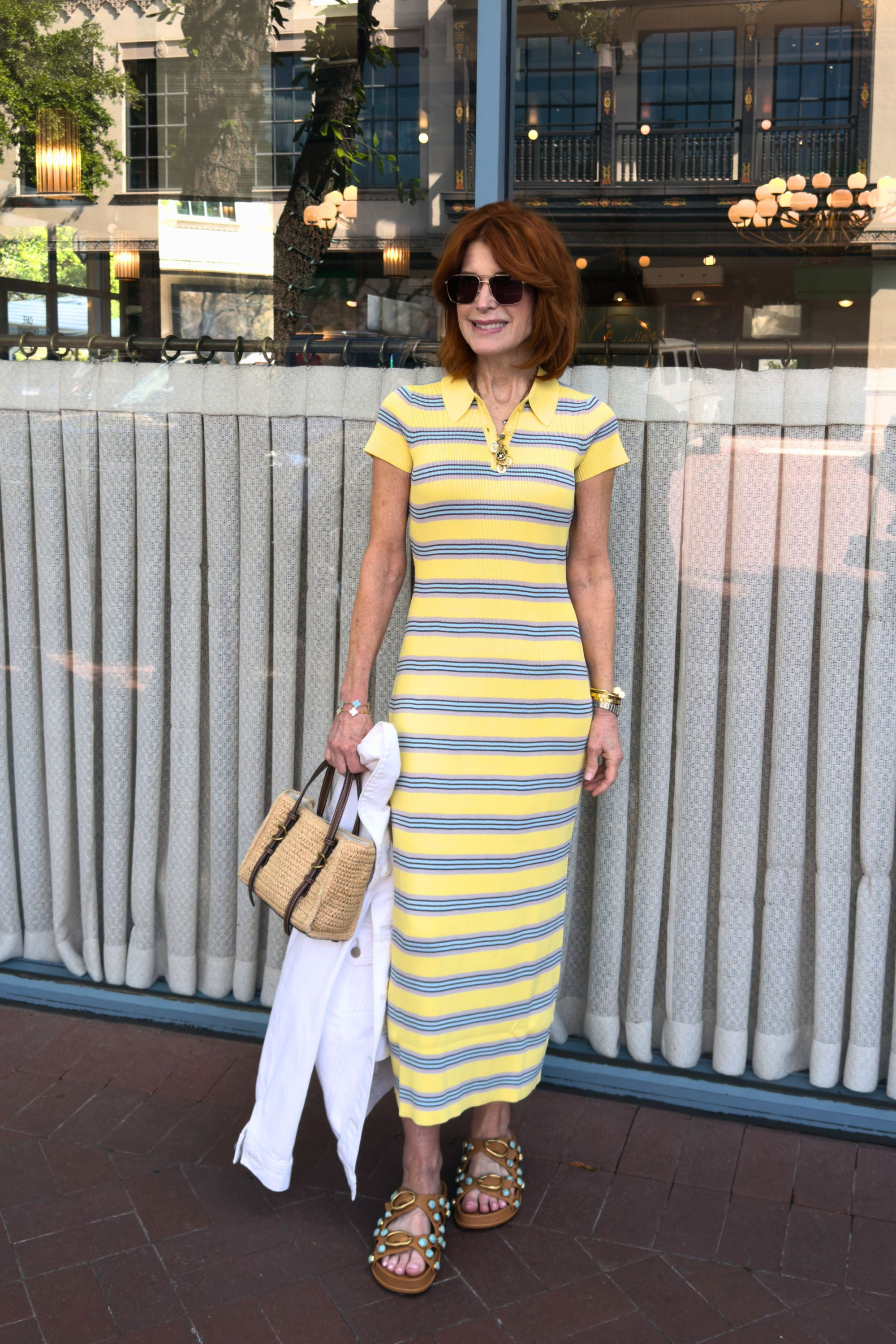 This striped polo dress is such a chic spring break outfit—easy, flattering, and one of those pieces you can just throw on and go. Styled with these gorgeous sandals and a lightweight spring jacket for cooler days. 

#LTKSeasonal#LTKOver40 

 

#LTKootd