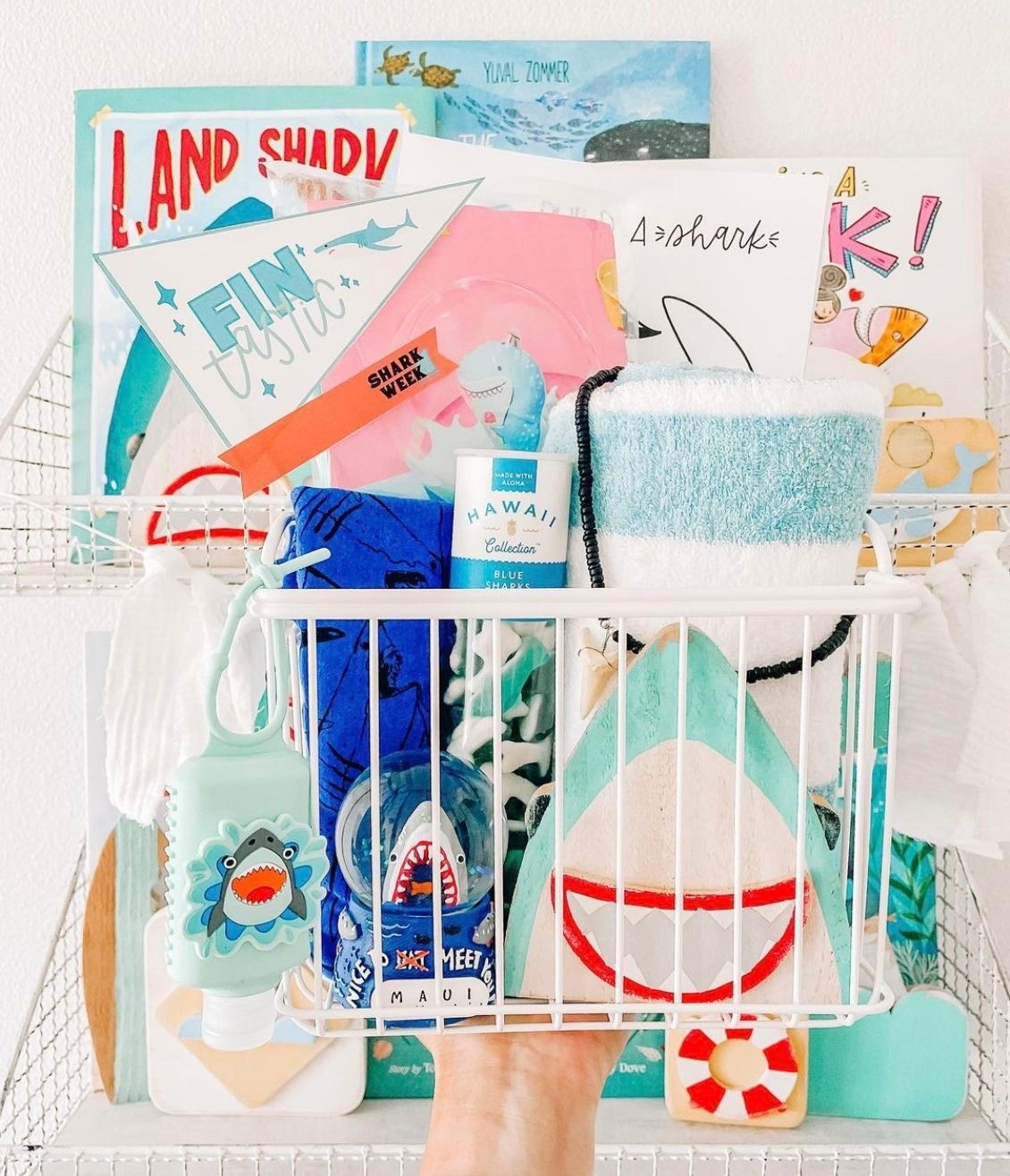 Shark Week Gift Basket using our Shark Week Bundle of Printables!

#LTKSeasonal #LTKKids