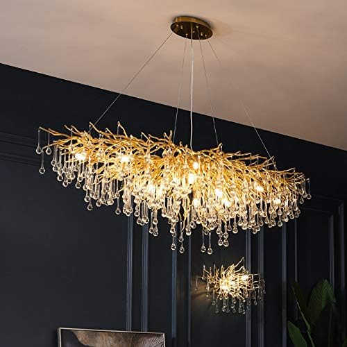 Voice of life Indoor Chandelier, Modern Crystal Chandelier Golden Branch Crystal Chandelier Livin... | Amazon (US)