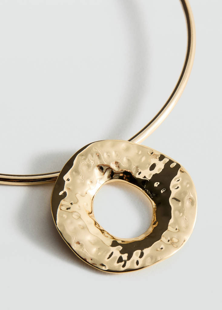 Rigid circular-design necklace gold - Woman - One size - MANGO | Mango (US/MX/AU)