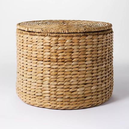 Woven Storage Ottoman Natural