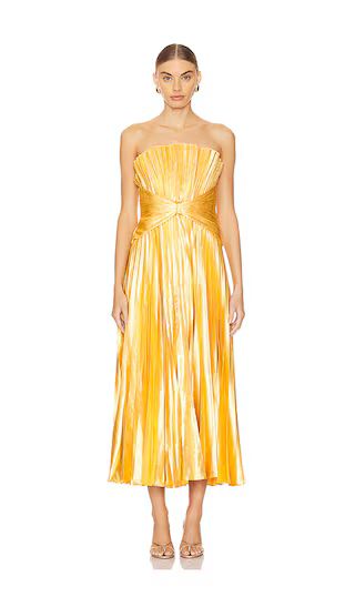 Hatchford Midi Dress in Honey Gold Metallic | Yellow Midi Dress | Holiday Dress | Revolve Clothing (Global)