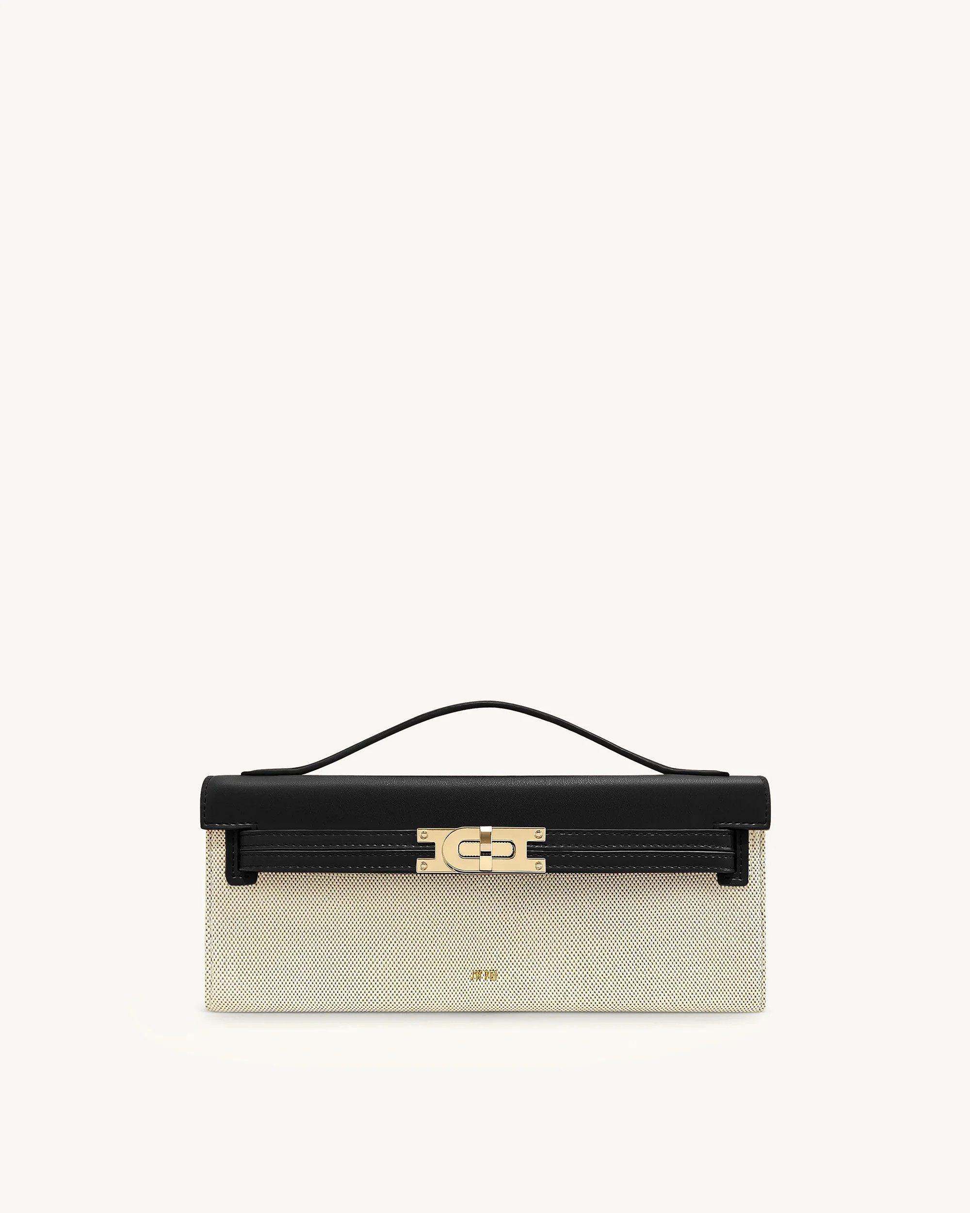 Bria Structured Top Handle Bag - Black Canvas | JW PEI US
