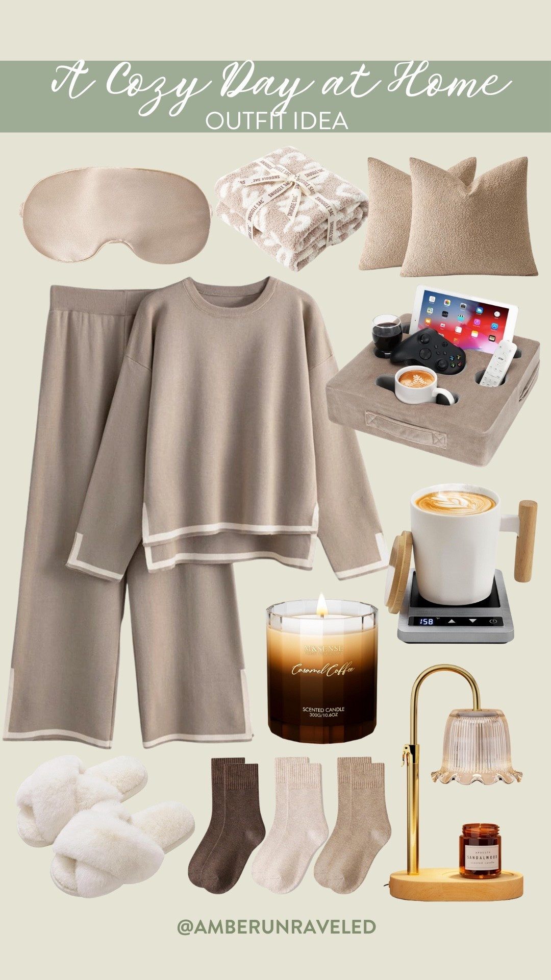 Every mom needs a cozy day at home so here’s some at-home essentials for a cozy day of relaxation: neutral lounge set, a silk sleeping mask, throw blanket & pillow, a candle warmer, fuzzy socks, a coffee mug warmer, and more! self care routine, wellness journey, electronic accessories, fashion finds, LTK Style Tip

#LTKFindsUnder50 #LTKSeasonal #LTKHome
