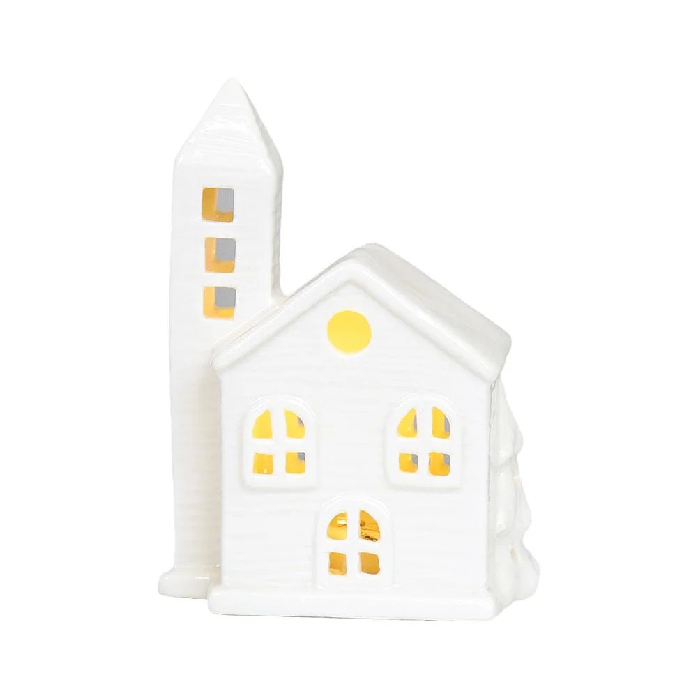 WSRRDRECVHi Ceramic Christmas Village Set LED Christmas Village Houses νυ фα чγ | Walmart (US)