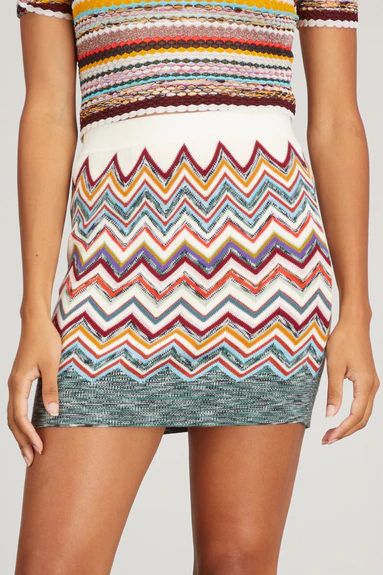 Chevron Mini Skirt in Light Multicolor | Hampden Clothing