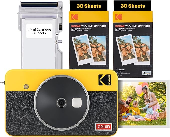 KODAK Mini Shot 2 Retro 4PASS 2-in-1 Instant Digital Camera and Photo Printer (2.1x3.4 inches) In... | Amazon (US)