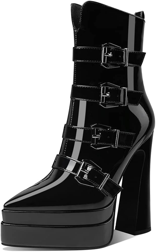 Artrotter Platform Boots for Women, Pointy Toe Chunky High Heel Combat Ankle Boots & Booties with... | Amazon (US)