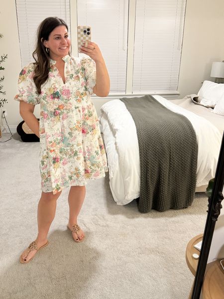 The perfect dress for Spring, Easter, or any upcoming shower! I’m wearing my true size, but it has room. If you’re in between sizes, size down. 

#LTKMostLoved #LTKstyletip #LTKSeasonal