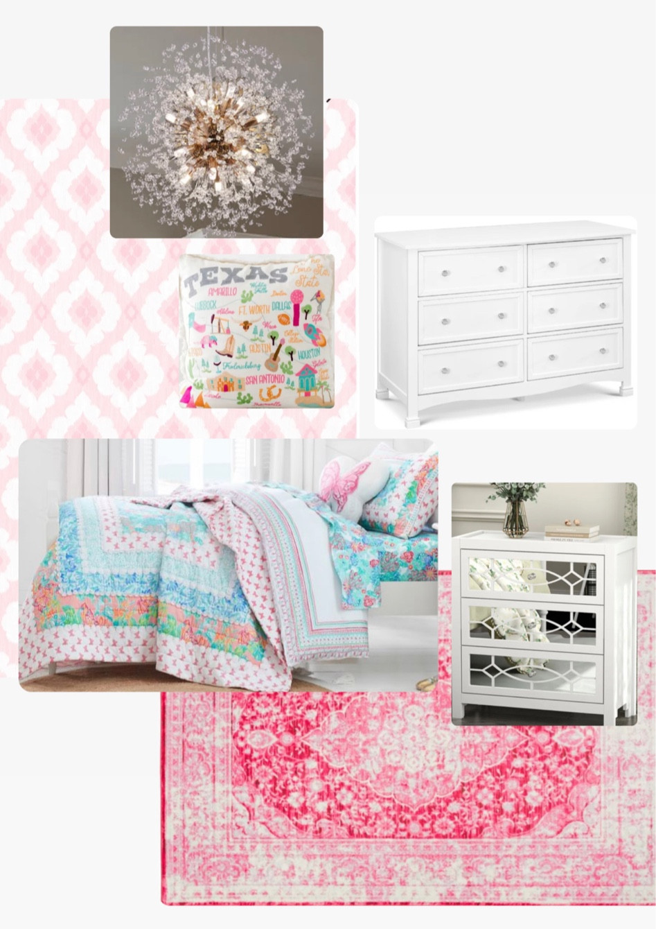 Girls room. Little girls bedroom. Bedding. Dressed. Light fixture. Area rug 

#LTKkids #LTKhome #LTKfamily