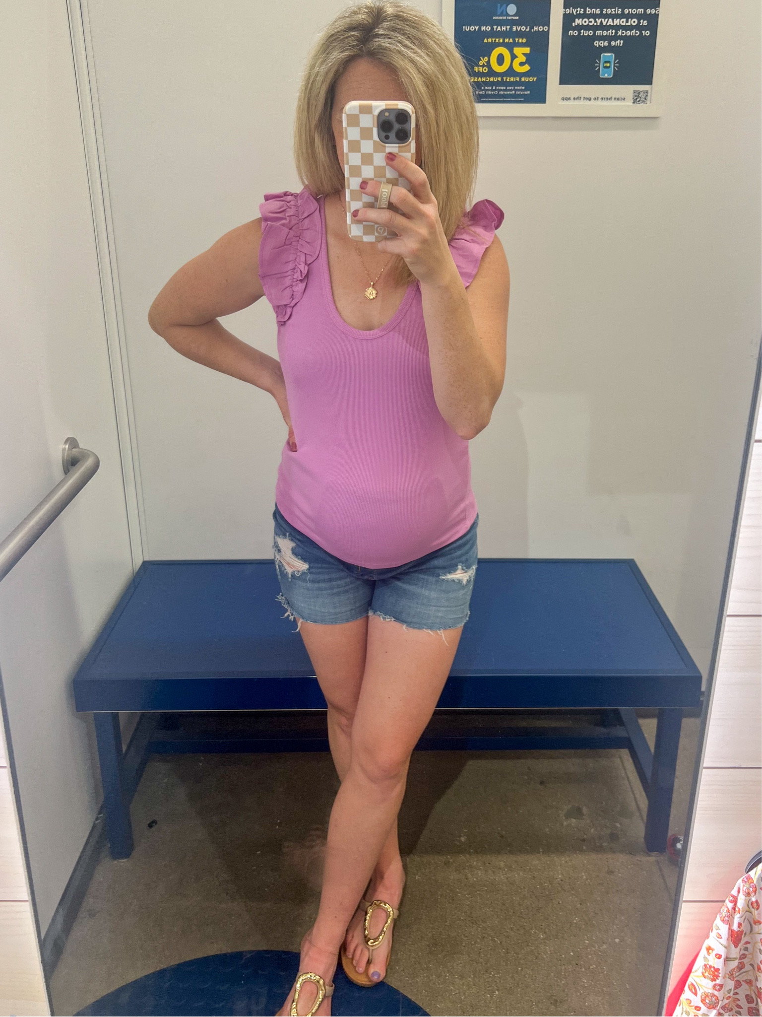 Old Navy Try On
29 Weeks Pregnant 
Bump Friendly 
Ruffled sleeve top 

#LTKBump #LTKSaleAlert