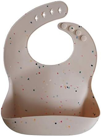 mushie Silicone Baby Bib | Adjustable Fit Waterproof Bibs (Vanilla Confetti) | Amazon (US)