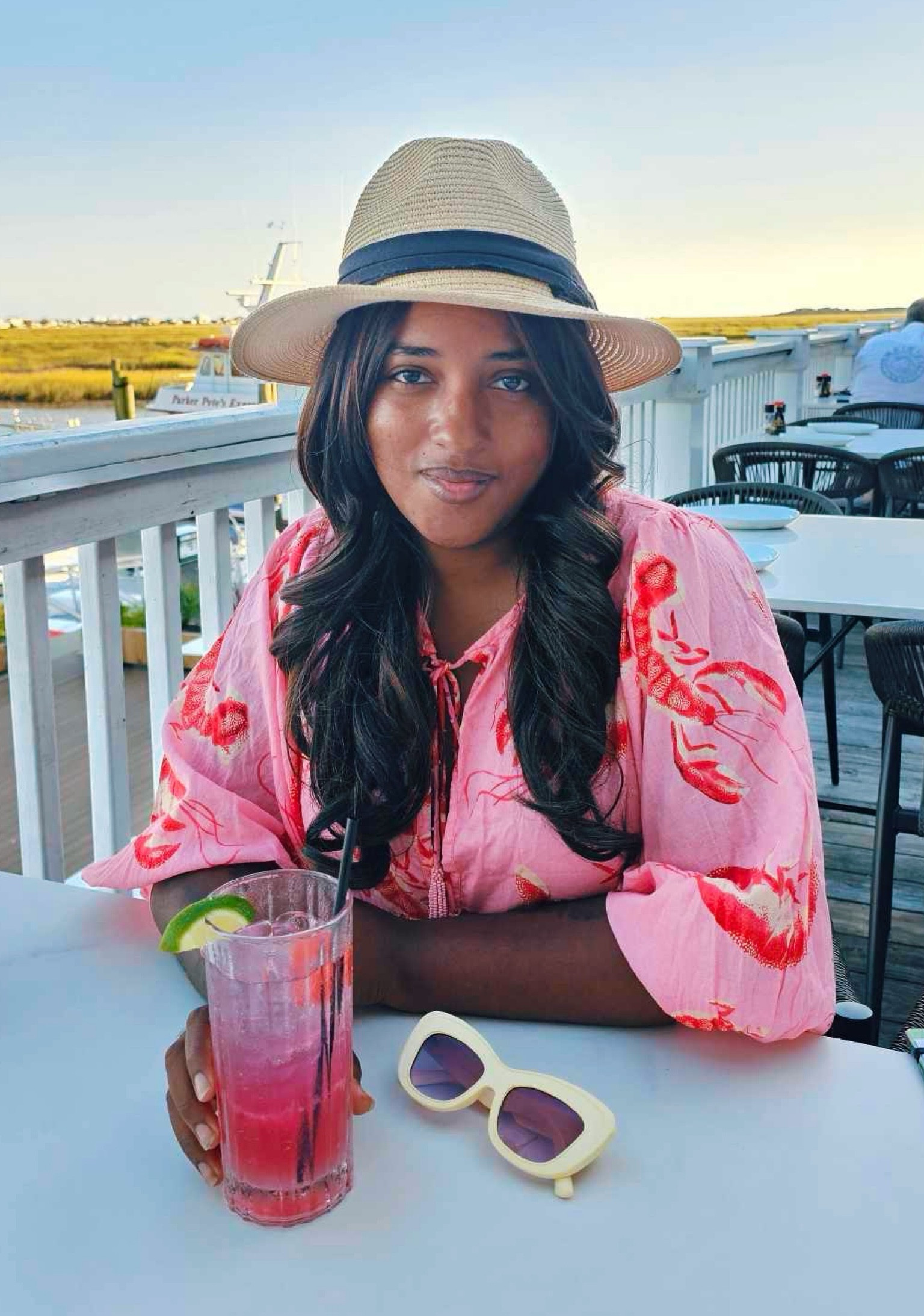 Dinner on the inlet wearing my favorite dress from Farm Rio! The perfect occasion for these cute lobsters!

#LTKSeasonal