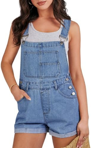 ANRABESS Overalls for Women Denim Shorts Overalls 2026 Summer Casual Loose Fit Adjustable Rompers... | Amazon (US)