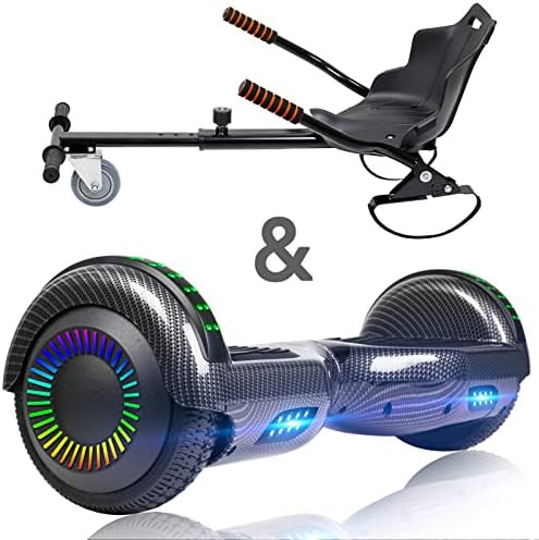 SISIGAD Hoverboard with Seat Attachment Combo, 6.5" Two-Wheel Hoverboards with Bluetooth Speaker and | Amazon (US)