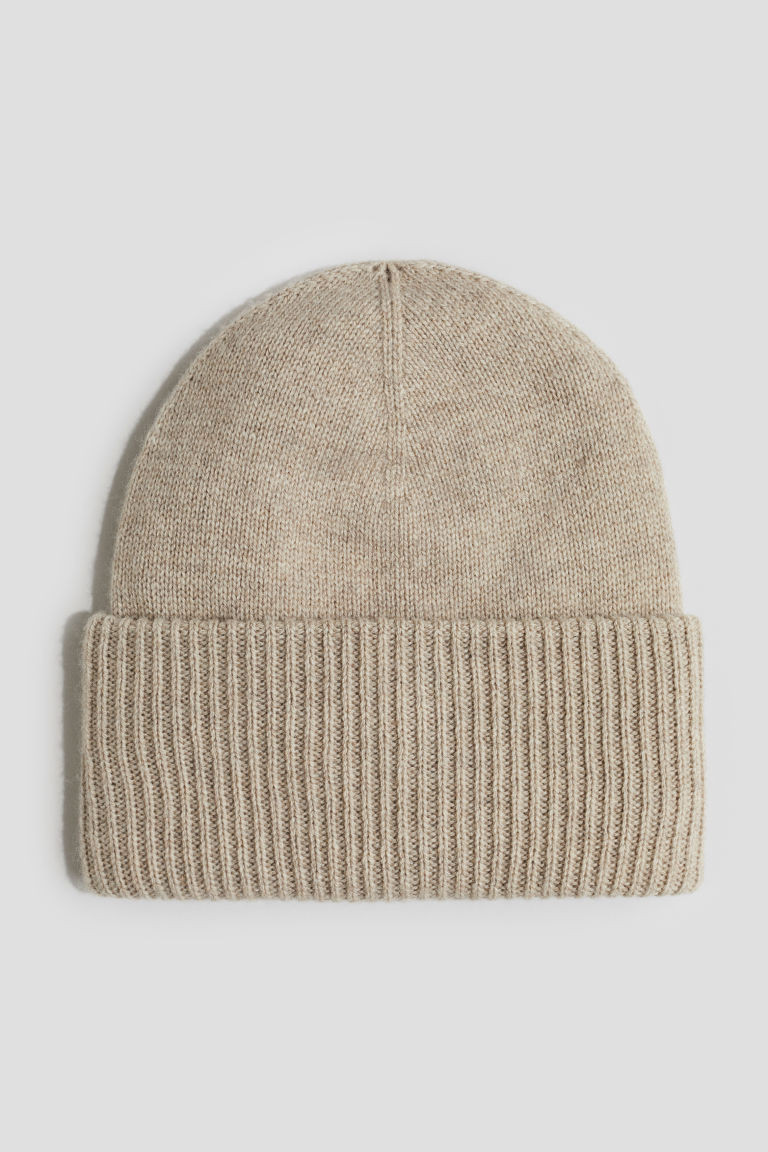 H & M - Rib-Knit Cashmere-Blend Beanie - Beige | H&M (US + CA)