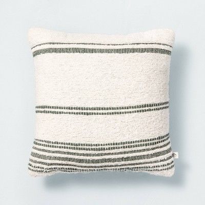 14"x20" Woven Stripes Lumbar Throw Pillow Natural/Red - Hearth & Hand™ with Magnolia | Target