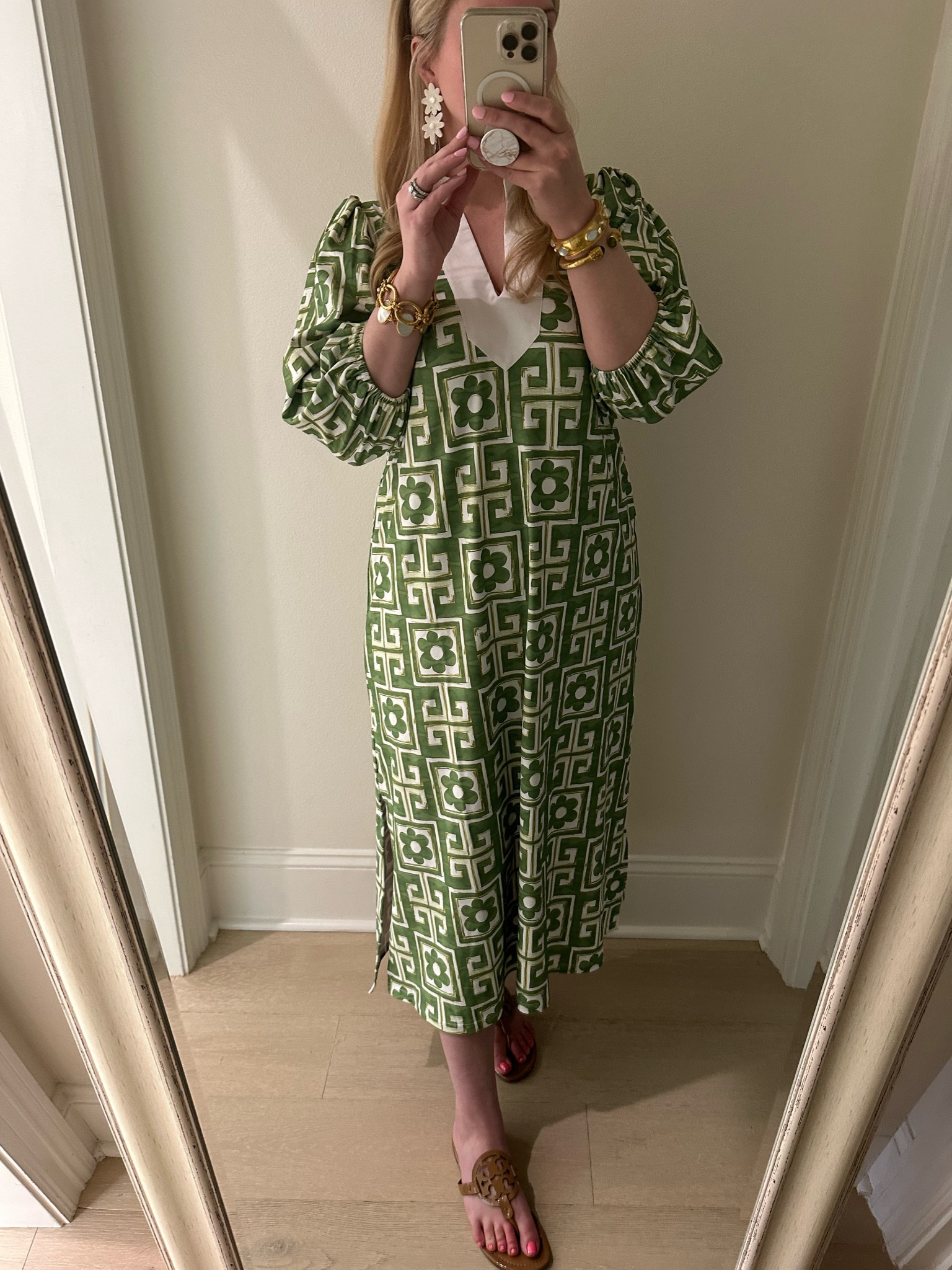 An absolute favorite! This style is my go to, and it’s so comfortable, flattering and easy to throw on and go! Wrinkle resistant dress w removable sash (not shown here) I size down in this style of dress! 