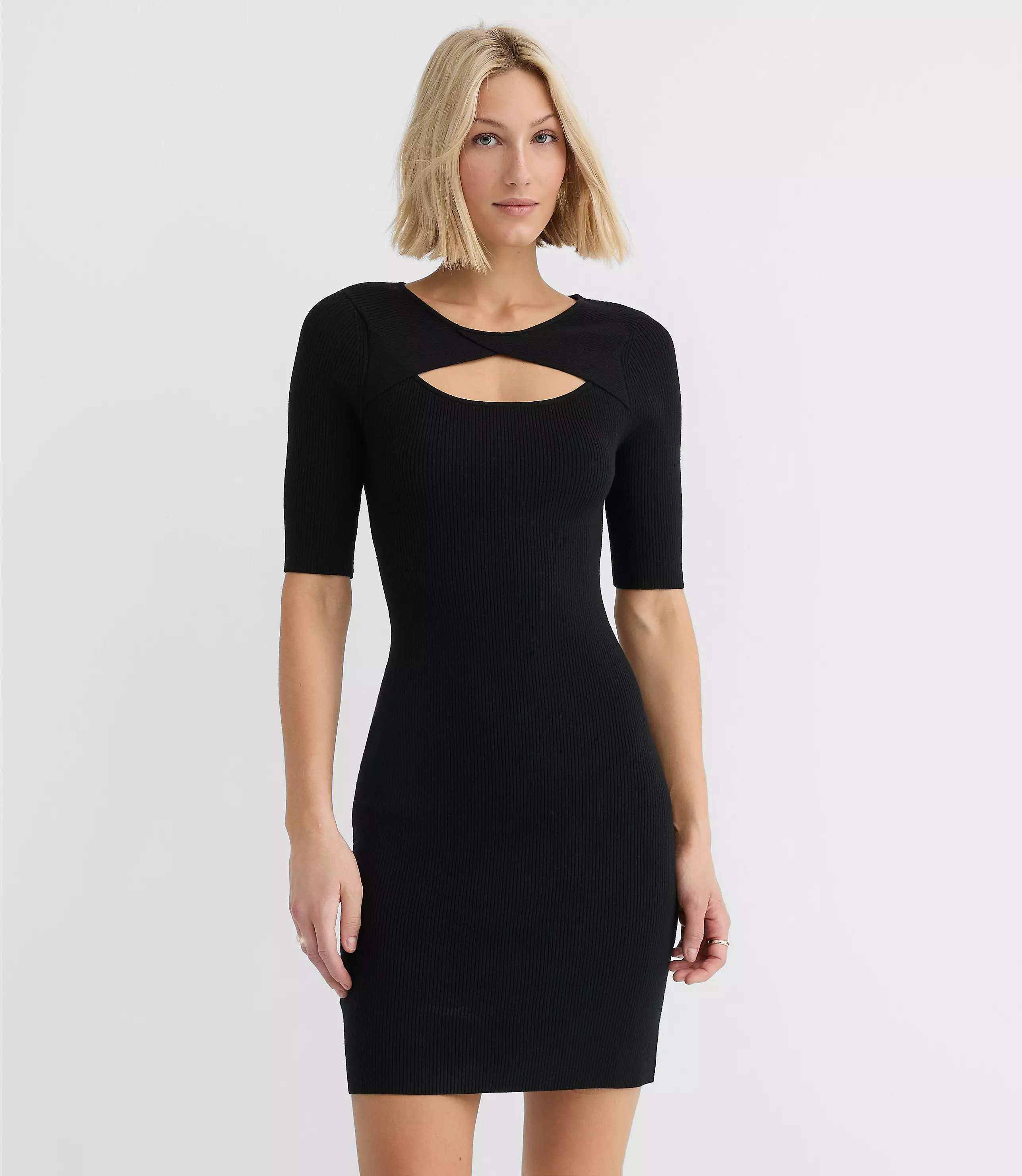 Cutout Mini Sweater Dress | LOFT