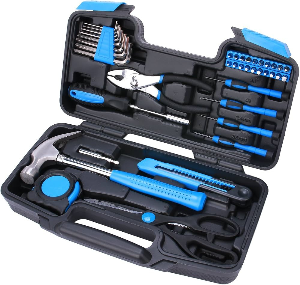 EFFICERE 40-Piece All Purpose Household Tool Kit – Includes All Essential Tools for Home, Garag... | Amazon (US)