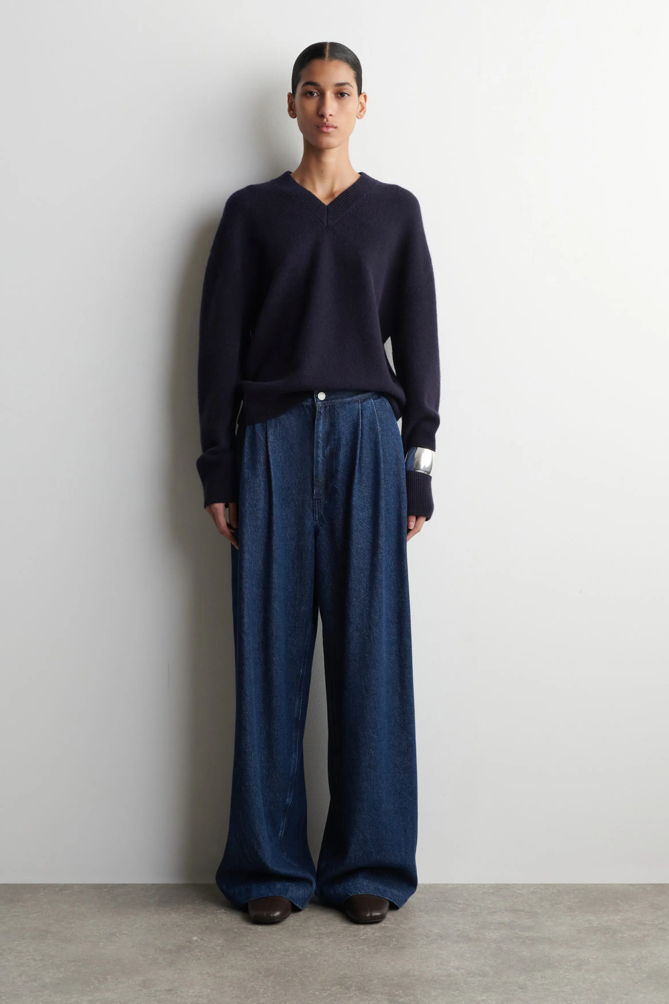 Pleated Wide Denim Pants (Women) | Nordstrom | Nordstrom