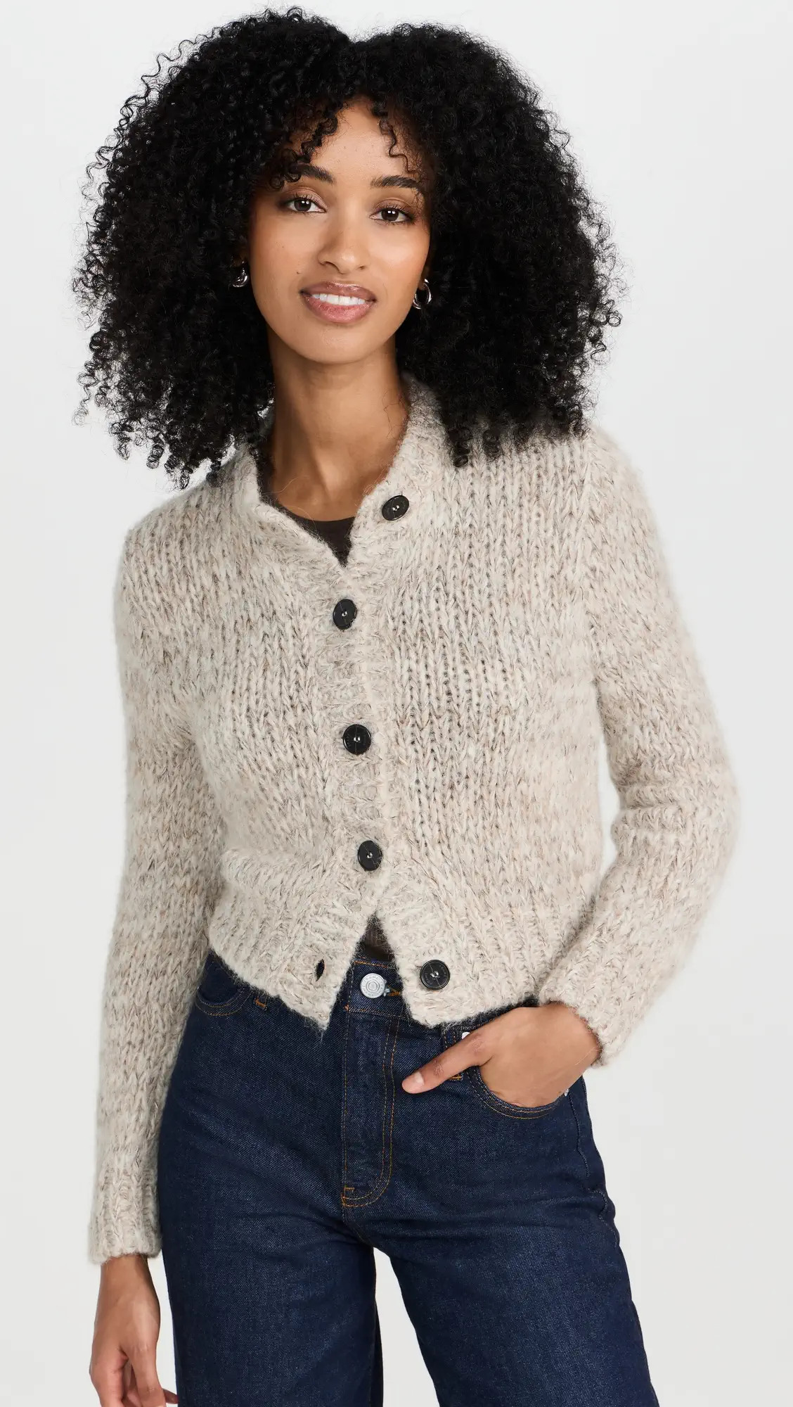 FRAME Marl Cardi Alpaca Sweater | Shopbop | Shopbop