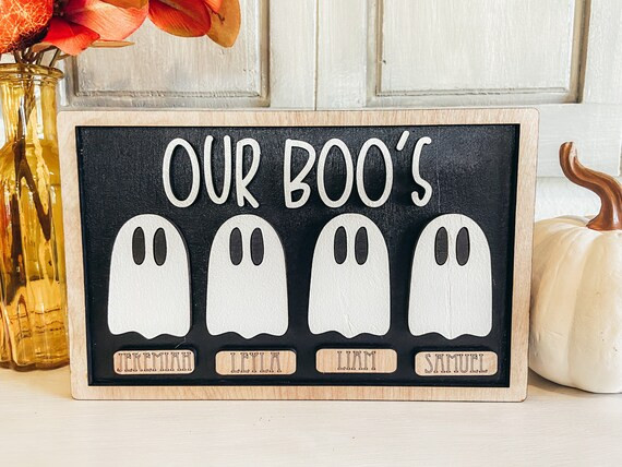 Personalized With Name Ghost Halloween Sign Adorable - Etsy | Etsy (US)