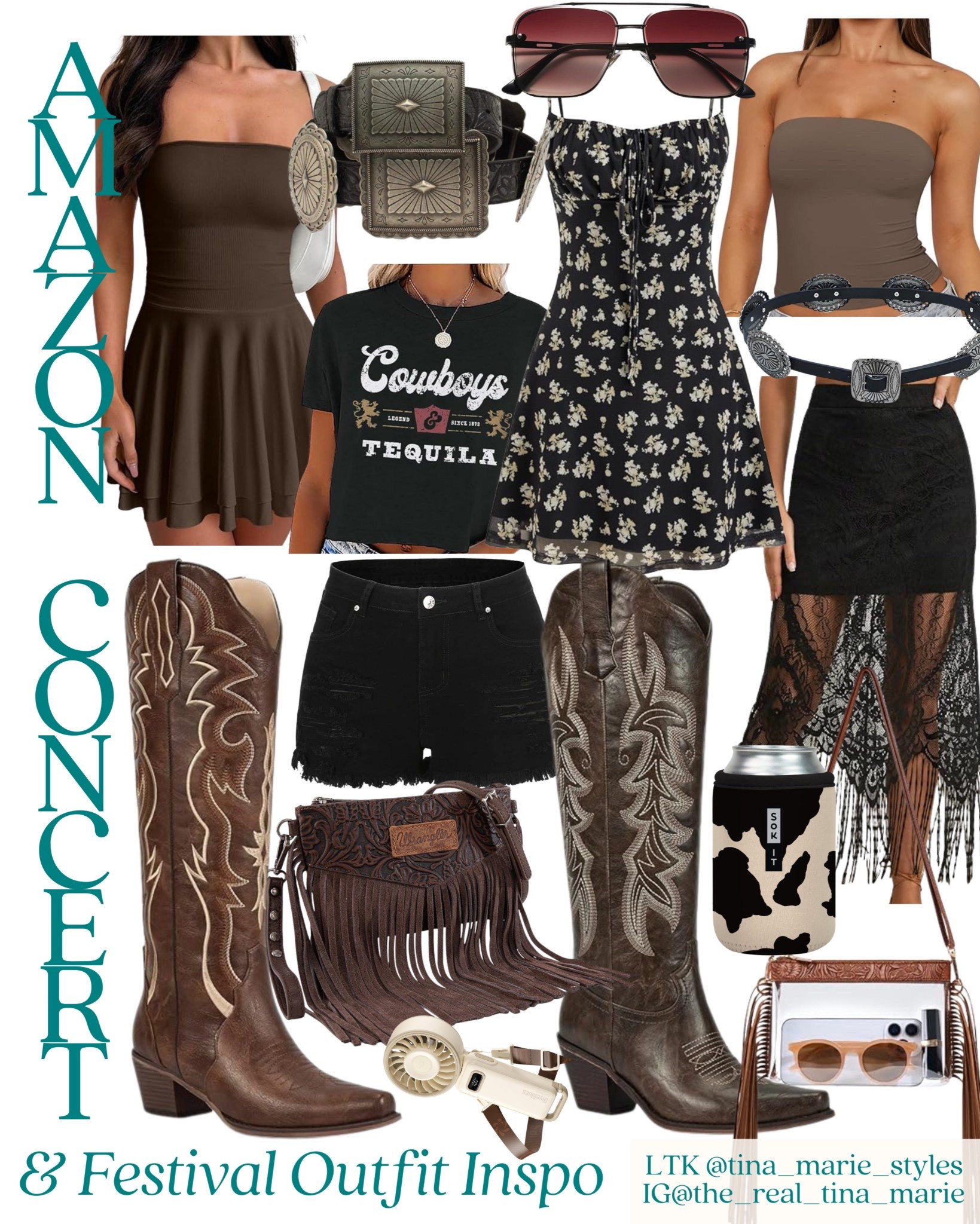 Ready for festival season? 🤎🤠🖤
If not, here’s some outfit inspo for all your 2026 concerts and upcoming festivals. #Coachella2026 #ConcertOutfit #FestivalOutfit #Outfits 

#LTKFestival