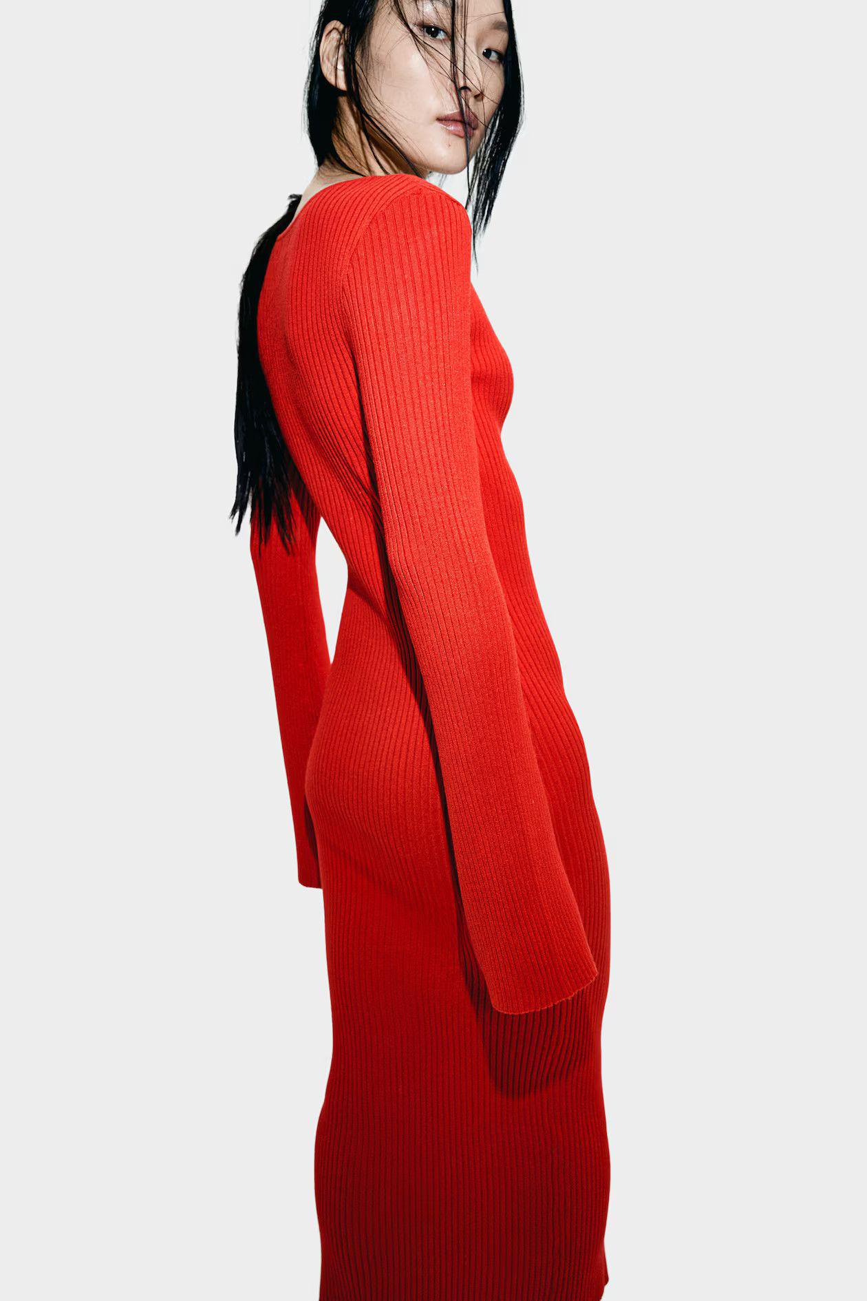 Rib-knit button-front dress | H&M (UK, MY, IN, SG, PH, TW, HK)