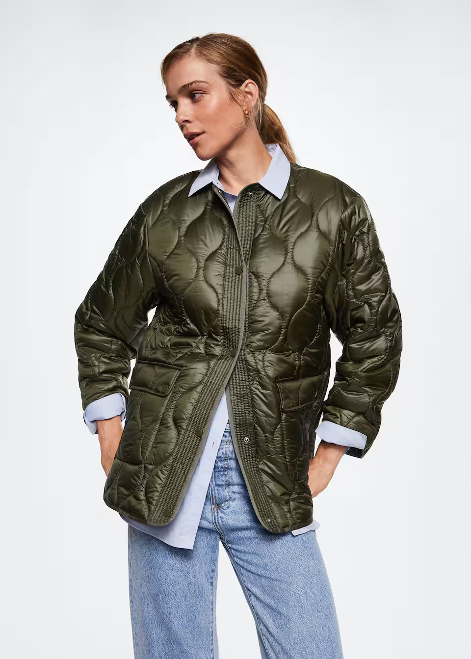 Oversize quilted coat | MANGO (US)