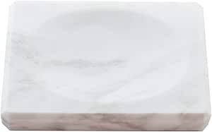 White Soap Dish Tray Marble Soap Holder Trinket Plate for Bathroom Sink Kitchen Countertop Bedroo... | Amazon (US)