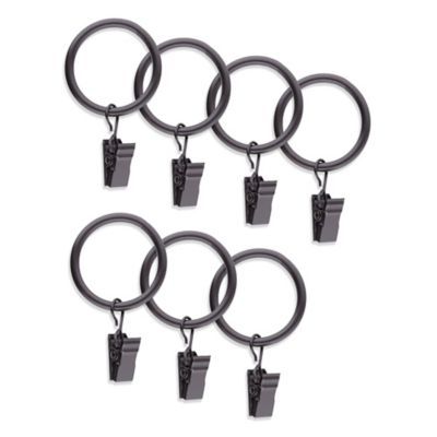 Traditional Acrylic Window Curtain Clip Rings in Oil Rubbed Bronze (Set of 7) | Bed Bath & Beyond