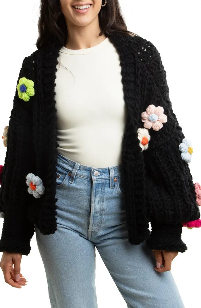 SAACHI Chunky Floral Crochet Cardigan | Nordstromrack | Nordstrom Rack