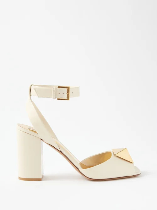 Valentino Garavani - One Stud 90 Leather Sandals - Womens - White | Matches (US)