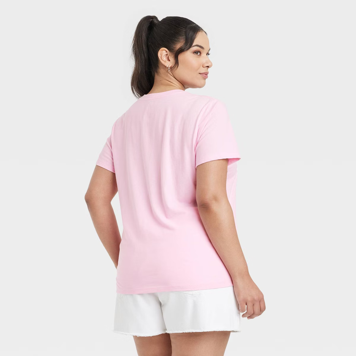 Women's LA Bow Short Sleeve Graphic T-Shirt - Pink | Target