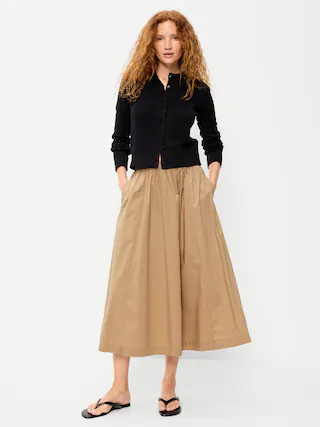 Poplin Midi Skirt | Old Navy (US)