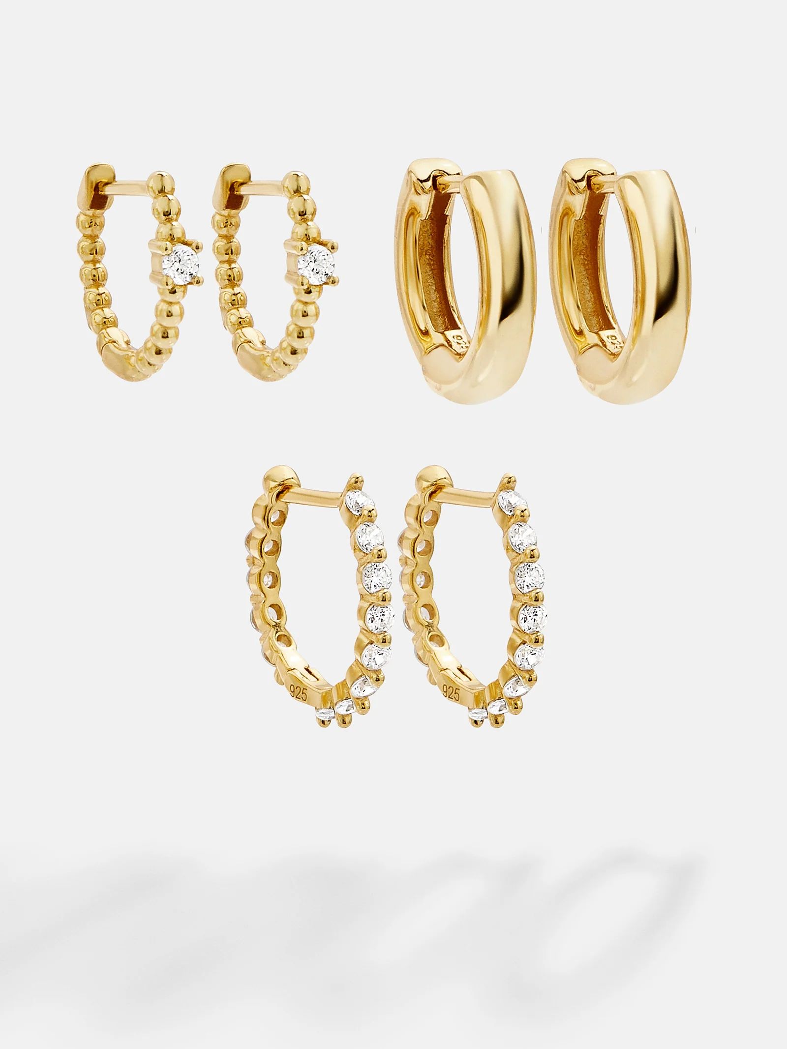 Lauren 18K Gold Earring Set - Gold/Pavé | BaubleBar (US)