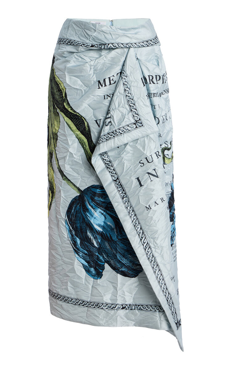 Printed Draped Midi Skirt | Moda Operandi (Global)