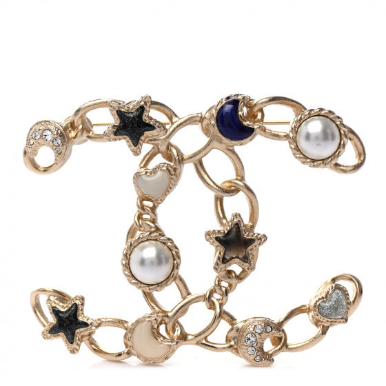 CHANEL

Pearl Resin CC Brooch Black Gold | Fashionphile