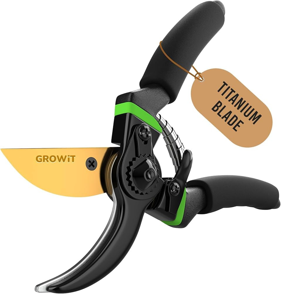 GrowIt 8.5" Professional Titanium Bypass Pruning Shears (T13)- Super Sharp Premium Garden Shears,... | Amazon (US)