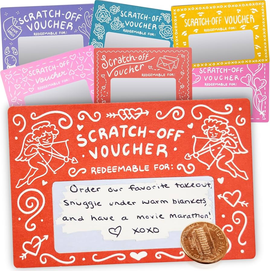 24 Love Coupons for Him - DIY Scratch Off Date Night Ideas With Stickers And Envelopes - Valentin... | Amazon (US)